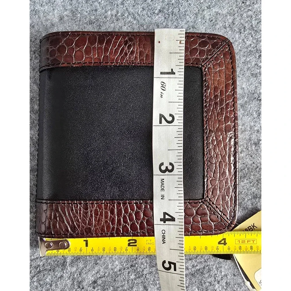 NWT Vintage Brahmin Tuscan Snap Credit Card Wallet Black Brown Model 68218BK